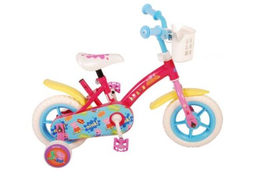 Nu verkrijgbaar Peppa Pig Kinderfiets - Meisjes - 10 inch - Roze/Blauw - Doortrapper