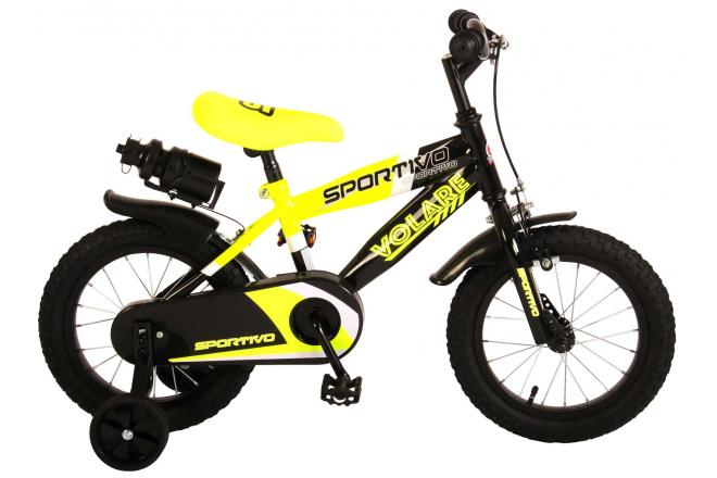 Nu verkrijgbaar Volare Sportivo Kinderfiets - Jongens - 14 inch - Neon Geel Zwart - 95% afgemonteerd
