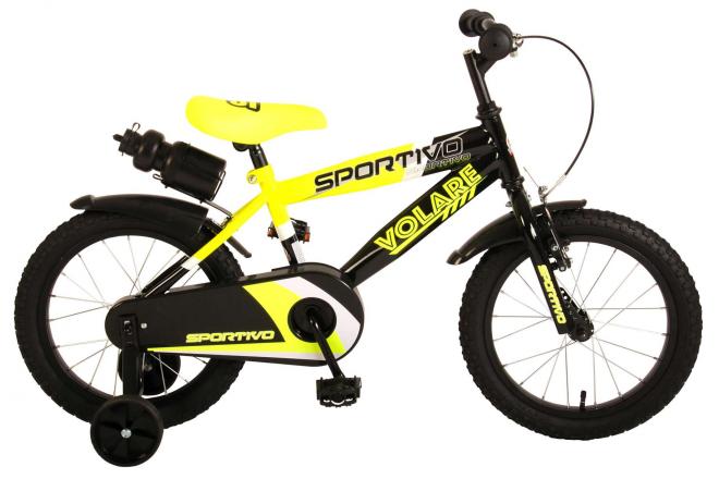 Nu verkrijgbaar Volare Sportivo Kinderfiets - Jongens - 16 inch - Neon Geel Zwart - 95% afgemonteerd