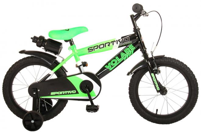Nu verkrijgbaar Volare Sportivo Kinderfiets - Jongens - 16 inch - Neon Groen Zwart - 95% afgemonteerd